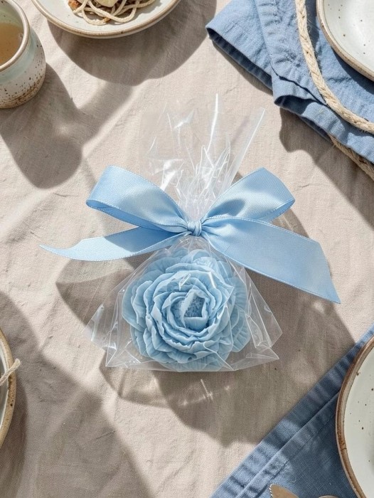 Mydełko piwonia w celofanie ze wstążką na PODZIĘKOWANIA - możliwość PERSONALIZACJI - ślub, panieński, baby shower, chrzciny, urodziny i inne uroczystości, podziękowanie