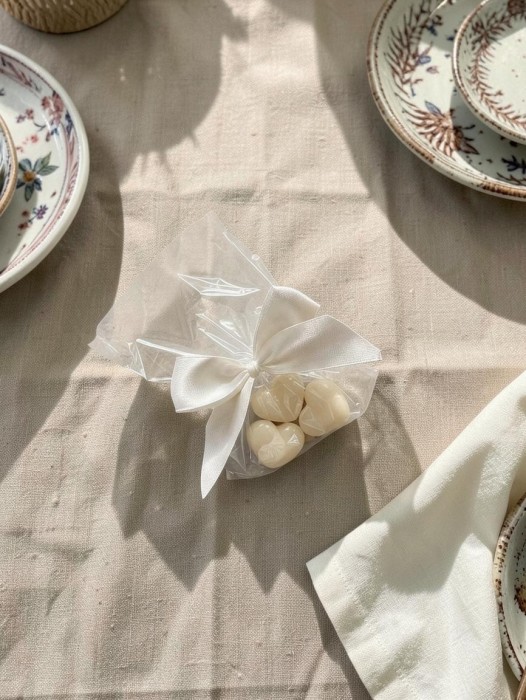 Mydełka serduszka w celofanie ze wstążką na PODZIĘKOWANIA - ślub, panieński, baby shower, chrzciny, dla nauczycieli, urodziny i inne uroczystości, podziękowanie